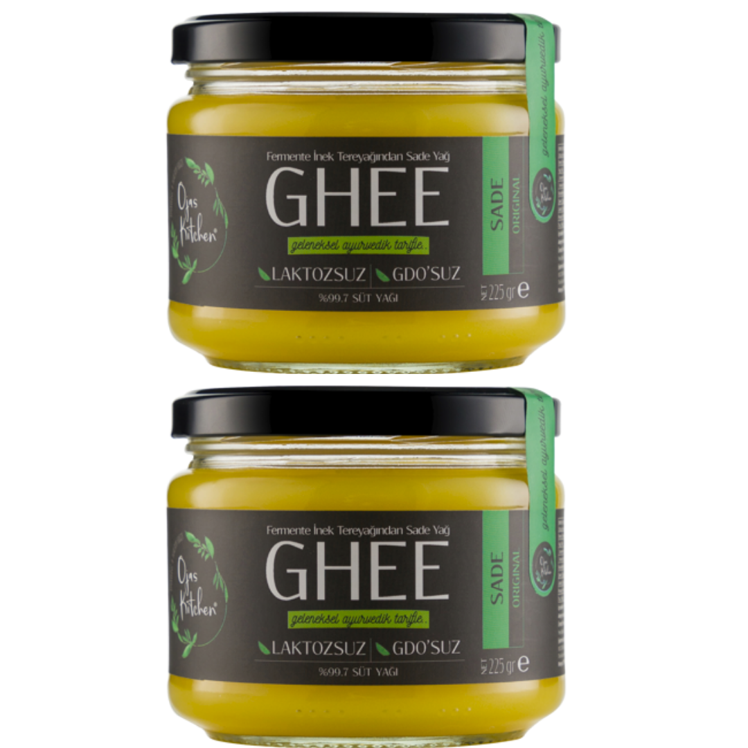 2 Li Sade Yağ / Sade Ghee 2 X 225 gr Laktozsuz, Kazeinsiz, Gdo’ Suz – Saf Yağ
