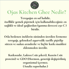 Ojas Kitchen Acılı Çeşnili Sade Yağ / Ghee 225 gr – Laktozsuz, Kazeinsiz, Gdo’ Suz – Saf Yağ / Sadeyağ