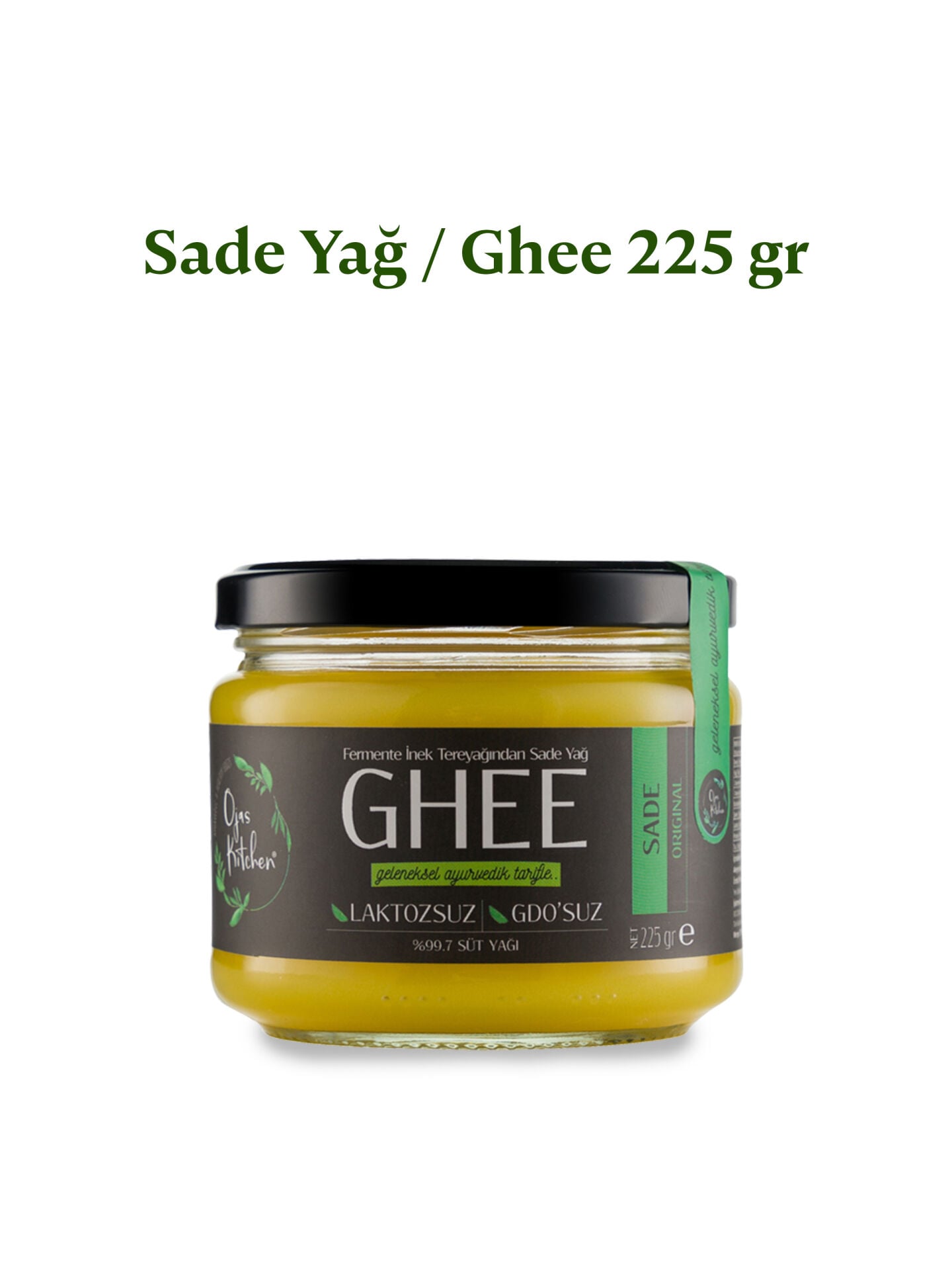 Sade Yağ / Ghee 225 gr – Laktozsuz, Kazeinsiz, Gdo’ Suz – Saf Yağ / Sadeyağ